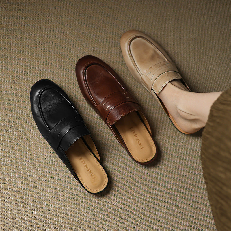 Serin Genuine Leather Mules